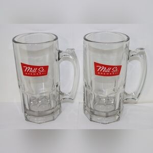 Mill St. Clear Glass Beer Mugs - Set of 2